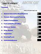 2009 2x4 artic cat ATV owners manual