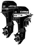 weight of an evinrude 25 horse outboard motor