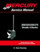 2005+ Mercury Verado 4 Stroke 200/225/250/275 6 gear housing Service Manual