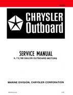 Chrysler 6, 7.5, 180 Sailor Outboard Motors Service Manual, OB 3330