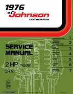 1976 Johnson 2HP 2R76 Outboard Motor Service Manual