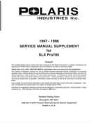 1997-1998 Polaris SLX-Pro 785 Service Manual Supplement