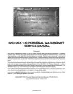 2003 Polaris MSX 140 Personal Watercraft Service Manual