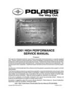 Polaris 2001 High-Performance Snowmobile Service Manual (PN 9916690)